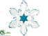 Silk Plants Direct Star Ornament - Clear Blue - Pack of 6