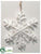 Snowflake Ornament - White - Pack of 12