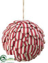 Silk Plants Direct Ball Ornament - Red Natural - Pack of 2