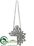 Silk Plants Direct Drop Ornament - Clear Silver - Pack of 6