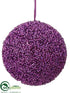 Silk Plants Direct Ball Ornament - Purple - Pack of 6