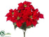 Silk Plants Direct Poinsettia Bush - Red - Pack of 12