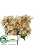 Silk Plants Direct Poinsettia Bush - Gold - Pack of 12