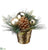 Ball, Pine Cone, Cedar Arrangement - Gold Green - Pack of 4