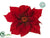 Poinsettia With Clip - Red Red - Pack of 12