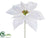 Poinsettia Pick - White - Pack of 12