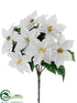 Silk Plants Direct Poinsettia Bush - White - Pack of 12