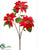 Poinsettia Spray - Red - Pack of 6