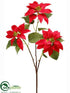 Silk Plants Direct Poinsettia Spray - Red - Pack of 6