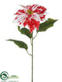 Silk Plants Direct Poinsettia Spray - Red White - Pack of 12