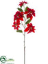 Silk Plants Direct Poinsettia Spray - Red - Pack of 6