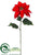 Poinsettia Spray - Red - Pack of 12