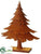 Metal Christmas Tree - Rust - Pack of 2