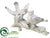 Bird - White Glittered - Pack of 6