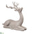 Sitting Reindeer - White Silver - Pack of 2