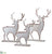 Reindeer Table Top - Silver Antique - Pack of 4