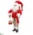 Santa Carrying Gifts - Red Beige - Pack of 1