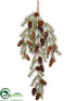 Silk Plants Direct Pine Hanging Spray - Green Brown - Pack of 6