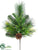 Pine Cone, Berry, Cedar, Pine Spray - Green Brown - Pack of 12