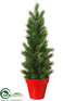 Silk Plants Direct Pine Tree - Green Red - Pack of 6