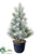 Flocked Pine Tree - Green Snow - Pack of 6