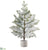 Snowed Pine Tree - Green White - Pack of 2