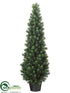 Silk Plants Direct Cone Pine Topiary - Green - Pack of 2