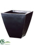 Silk Plants Direct Fiberglass Square Container - Black - Pack of 1