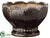 Silk Plants Direct Ceramic Scalloped Pedestal Bowl - Charcoal - Pack of 1