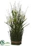 Silk Plants Direct Iris, Allium Twig Standing Bundle - White - Pack of 1