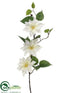 Silk Plants Direct Clematis Spray - Cream - Pack of 6